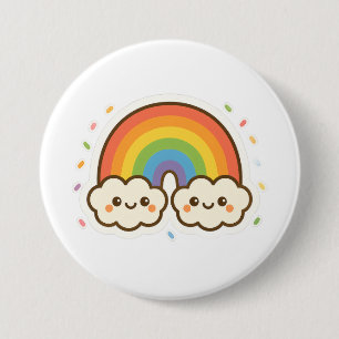 Badge Rond 7,6 Cm Fierté arc-en-ciel colorée Kawaii