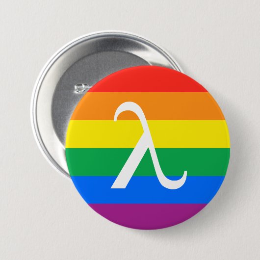 Badge Rond 7,6 Cm Fierté LGBT et activisme Lambda (Devant & derrière)