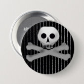 Badge Rond 7,6 Cm filet skully (Devant & derrière)