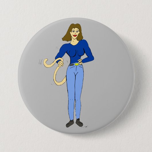 Badge Rond 7,6 Cm fille avec bouton de queue (Devant)