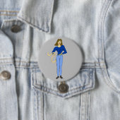 Badge Rond 7,6 Cm fille avec bouton de queue (En situation)