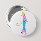 Badge Rond 7,6 Cm fille avec une queue (Devant & derrière)