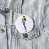 Badge Rond 7,6 Cm fille avec une queue de lapin (En situation)
