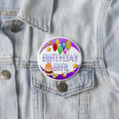 Badge Rond 7,6 Cm Fille d'anniversaire ~ Bouton # 2 (En situation)
