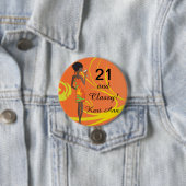 Badge Rond 7,6 Cm Fille de partie chique de diva (En situation)