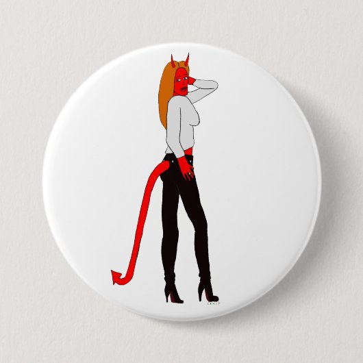 Badge Rond 7,6 Cm fille diable (Devant)