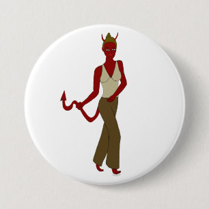 Badge Rond 7,6 Cm fille diable