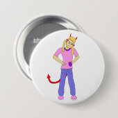 Badge Rond 7,6 Cm fille diable (Devant & derrière)