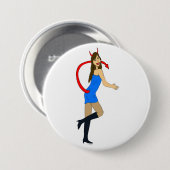 Badge Rond 7,6 Cm fille diable (Devant & derrière)