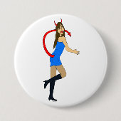 Badge Rond 7,6 Cm fille diable (Devant)