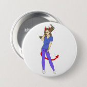 Badge Rond 7,6 Cm fille diable (Devant & derrière)