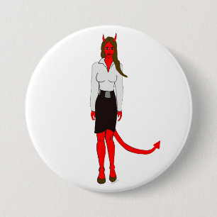Badge Rond 7,6 Cm fille diable