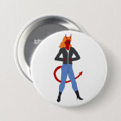 Badge Rond 7,6 Cm fille diable (Devant & derrière)