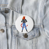 Badge Rond 7,6 Cm fille diable (En situation)