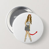 Badge Rond 7,6 Cm fille diable (Devant & derrière)