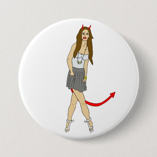 Badge Rond 7,6 Cm fille diable (Devant)