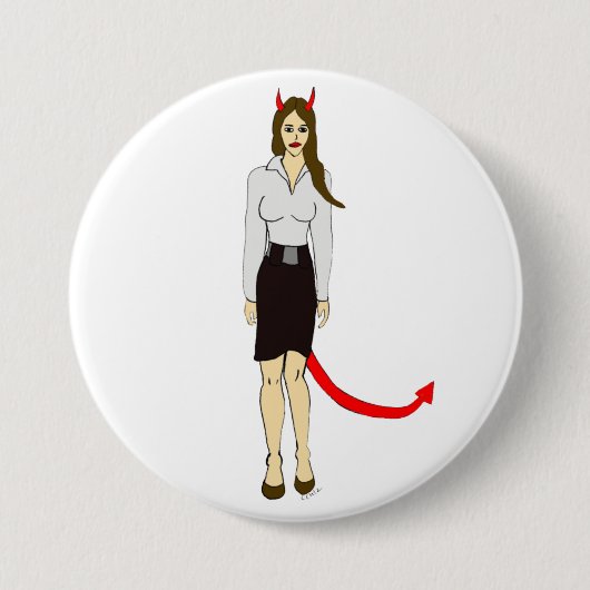 Badge Rond 7,6 Cm fille diable (Devant)