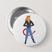Badge Rond 7,6 Cm fille diable (Devant & derrière)