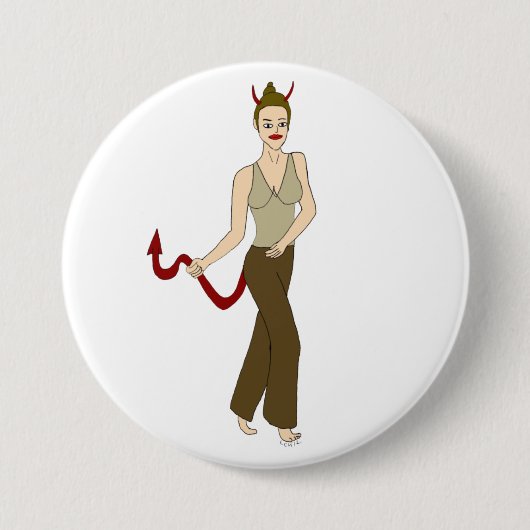 Badge Rond 7,6 Cm fille diable (Devant)