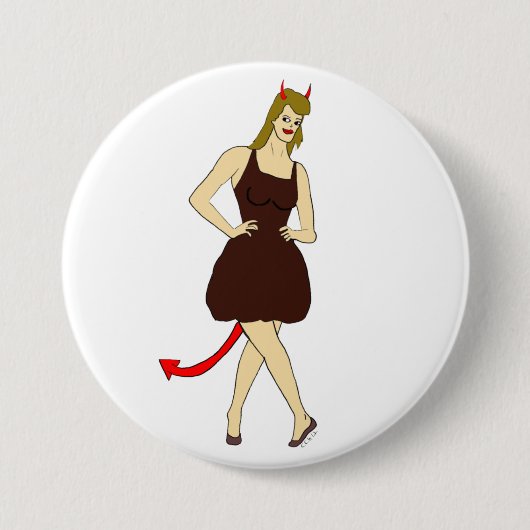 Badge Rond 7,6 Cm fille diable (Devant)
