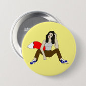 Badge Rond 7,6 Cm fille foy (Devant & derrière)