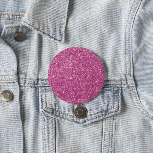 Badge Rond 7,6 Cm Fille Parties scintillant rose (En situation)