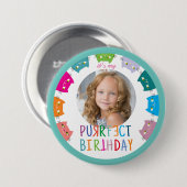 Badge Rond 7,6 Cm Fille Photo Anniversaire (Devant & derrière)