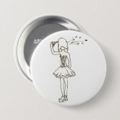 Badge Rond 7,6 Cm Fille suicidaire (Devant & derrière)