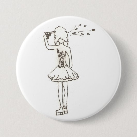 Badge Rond 7,6 Cm Fille suicidaire (Devant)