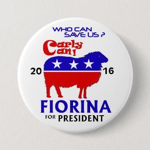 Badge Rond 7,6 Cm Fiorina pour le président 2016