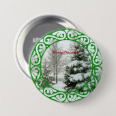 Badge Rond 7,6 Cm Fir d'hiver, Joyeux Noël (Devant & derrière)