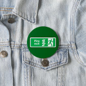 Badge Rond 7,6 Cm Fire Exit Safety Sign Emergency Evacuation