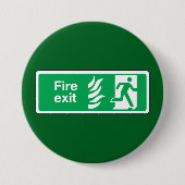 Badge Rond 7,6 Cm Fire Exit Safety Sign Emergency Evacuation (Devant)
