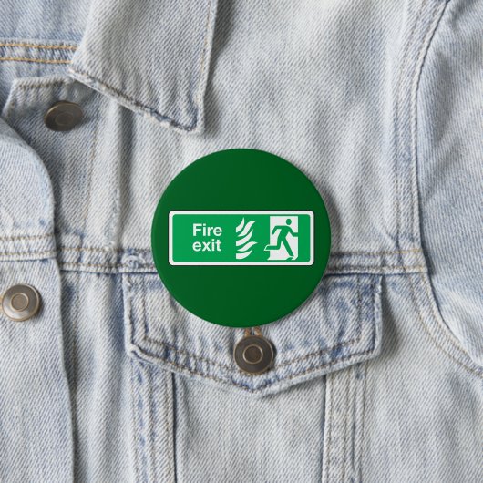 Badge Rond 7,6 Cm Fire Exit Safety Sign Emergency Evacuation (En situation)