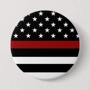 Badge Rond 7,6 Cm Firefighter Thin Red Line