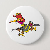 Badge Rond 7,6 Cm Firefighter Turkey with Hose (Devant)