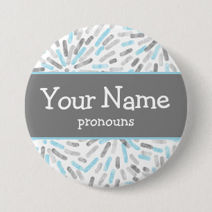 Badge Rond 7,6 Cm Fireworks Demiboy Fide Drapeau Pronouns Nametag