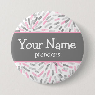 Badge Rond 7,6 Cm Fireworks Demigirl Fierté Drapeau Pronouns Nametag