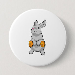 Badge Rond 7,6 Cm Fitness Rabbit Dumbbell