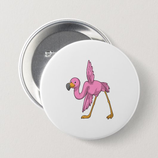 Badge Rond 7,6 Cm Flamant rose à Yoga Exercice d'étirement (Devant & derrière)