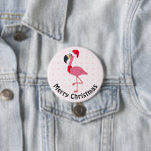 Badge Rond 7,6 Cm Flamant rose de Noël 3 pouces rond bouton (En situation)