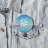 Badge Rond 7,6 Cm Flamant rose Magic Travel Été Tropical Sea Beach (En situation)