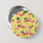 Badge Rond 7,6 Cm Flamants roses Love Motif 3 (Devant & derrière)