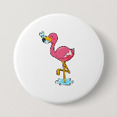 Badge Rond 7,6 Cm Flamingo (Devant)