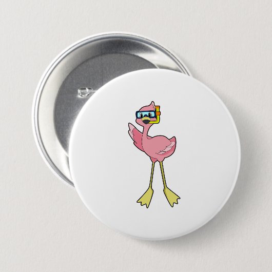 Badge Rond 7,6 Cm Flamingo (Devant & derrière)