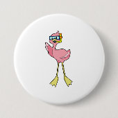 Badge Rond 7,6 Cm Flamingo (Devant)