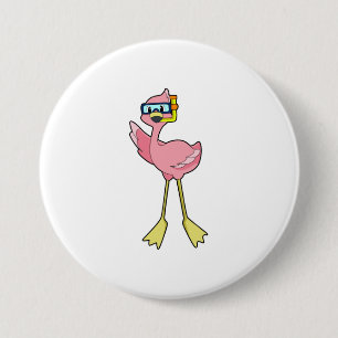 Badge Rond 7,6 Cm Flamingo