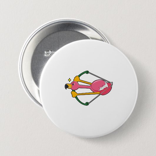 Badge Rond 7,6 Cm Flamingo as Arrow (Devant & derrière)