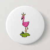 Badge Rond 7,6 Cm Flamingo as Princess with Crown (Devant)