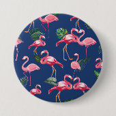 Badge Rond 7,6 Cm Flamingos Love Pattern 2 (Devant)
